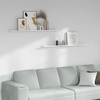 vidaXL Vägg hylla 2 pcs Vit marmor 115 x 9 x 3 cm Konstruerat trä