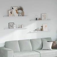vidaXL Vägg hylla 4 pcs Vit marmor 115 x 9 x 3 cm Konstruerat trä