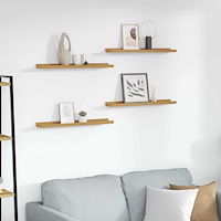 vidaXL Vägg hylla med hylla 4 pcs Beige 60 x 9 x 3 cm Konstruerat trä