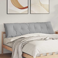 vidaXL Ryggkudde Moln Grå 180 x 19 x 50 cm tyg