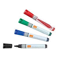 ACCO Brands Nobo - markering - svart, röd, blå, grön (paket om 4)