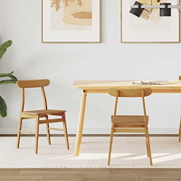 vidaXL Matstol 2 pcs Naturfärg 43 x 44,5 x 77 cm Massiv Gummiträ