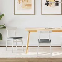 vidaXL Matstol 2 pcs Vitt och Grått Massiv Gummiträ