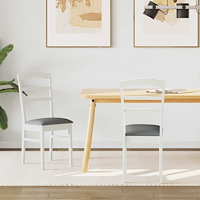 vidaXL Matstol 2 pcs Vitt och Grått Massiv Gummiträ