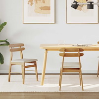 vidaXL Matstol 2 pcs Naturlig och ljus Massiv Gummiträ