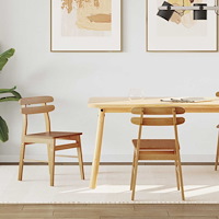 vidaXL Matstol 2 pcs Naturfärg Massiv Gummiträ