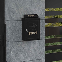 vidaXL Väggmonterad Brevlåda Svart 29 x 13 x 41 cm Gjutet Aluminium