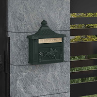 vidaXL Väggmonterad Brevlåda Grön 40,5 x 16 x 45 cm Gjutet Aluminium