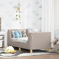 vidaXL Sängram för småbarn med huvudgavel Ljusgrå 70 x 140 cm