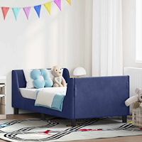 vidaXL Barnsängram med sänggavel Polisblå 80 x 160 cm Sammet