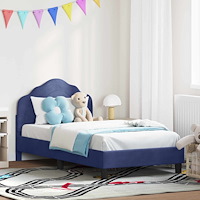 vidaXL Barnsängram med sänggavel Polisblå 80 x 160 cm Sammet