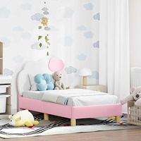 vidaXL Sängram för småbarn med huvudgavel Rosa 70 x 140 cm PU