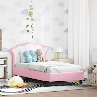 vidaXL Sängram för småbarn med huvudgavel Rosa 70 x 140 cm PU