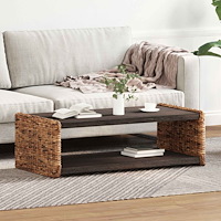 vidaXL Kaffeebord Naturfärg 110 x 55 x 35 cm Massivt mahognyträ