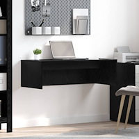 vidaXL Väggmonterat skrivbord Väggmonterad Svart Ek 100 x 45 x 30 cm