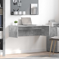 vidaXL Väggmonterat skrivbord Väggmonterad Betonggrå 100 x 45 x 30 cm