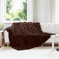 vidaXL Faux Kaninpäls Filt Kamel 240 x 270 cm Polyester