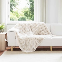 vidaXL Faux Kaninpäls Filt Vit 130 x 150 cm Polyester