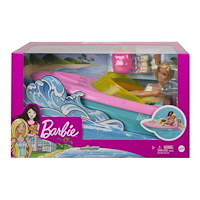 Barbie Barbie - Barbie Doll And Boat Doll Playset With Puppy And Accessories
