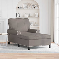 vidaXL Chaise Lounge med kudde Taupe 91 x 157 x 91 cm tyg