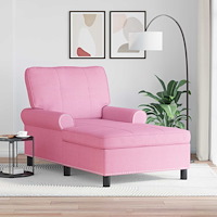 vidaXL Chaise Lounge med kudde Rosa 91 x 157 x 91 cm tyg