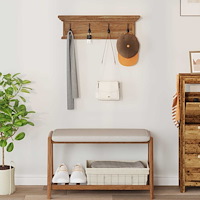 vidaXL Väggmonterad Klädhängare Väggmonterad Naturfärg 70 x 10 x 20 cm