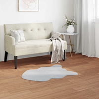 vidaXL Fusk-kaninpälsmatta Olite Grå 50 x 80 cm Polyester