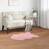 vidaXL Fusk-kaninpälsmatta Olite Rosa 80 x 120 cm Polyester