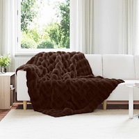 vidaXL Faux Kaninpäls Filt Kamel 150 x 220 cm Polyester