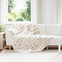 vidaXL Faux Kaninpäls Filt Vit 150 x 220 cm Polyester