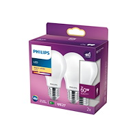 Philips Philips - LED-glödlampa - form: A60 - glaserad finish - E27 - 7 W - varmt vitt ljus - 2700 K