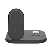 Belkin Components Belkin BoostCharge 3-in-1 trådlöst laddställ - magnetisk, hopfällbar, med Qi2 - + växelströmsadapter - 15 Watt