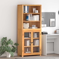 vidaXL Förvaringsmöbelset med lagring med dörr Brun Konstruerat trä