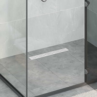 vidaXL 362 Graders Duschavlopp med Linje Design Silver 50 cm