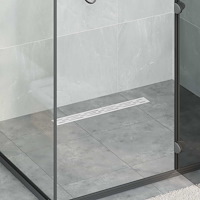 vidaXL 362 Graders Duschavlopp med Linje Design Silver 60 cm