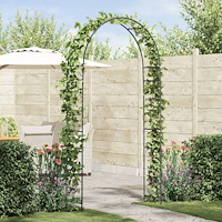 vidaXL Trädgårdsbåge Blommor Svart