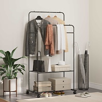 vidaXL Klädhängare Enfärgad Svart