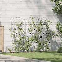 vidaXL Trädgårdsstängsel Spaljé 3 pcs Grön 112 x 40 cm Stål