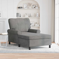 vidaXL Chaise Lounge med kudde Mörkgrå 91 x 157 x 91 cm Sammet