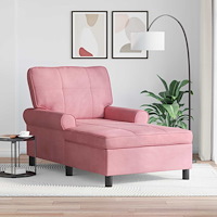 vidaXL Chaise Lounge med kudde Rosa 91 x 157 x 91 cm Sammet