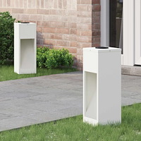 vidaXL Solcell LED-vägbelysning 2 pcs Vit Kallvalsat stål