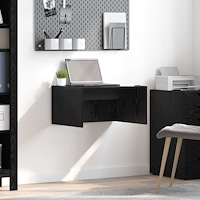 vidaXL Väggmonterat skrivbord Svart Ek 60 x 45 x 30 cm Konstruerat trä