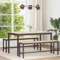 vidaXL Matbord Naturfärg 140 x 80 x 75 cm Massiv furu