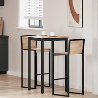 vidaXL Barbord Naturfärg 60 x 60 x 105 cm Massiv furu