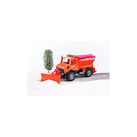 Bruder Bruder Mercedes-Benz Unimog winter service with plow blade t...