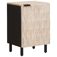 vidaXL Badrumsskåp med hylla Vit 38 x 33 x 58 cm Massivt mangoträ