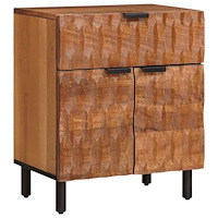 vidaXL Nattduksbord med låda Brun 50 x 33 x 60 cm Massivt mangoträ