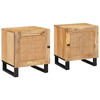 vidaXL Nattduksbord 2 pcs Naturfärg 40 x 33 x 46 cm