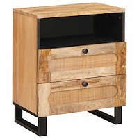 vidaXL Nattduksbord Naturfärg 50 x 33 x 60 cm Massivt mangoträ