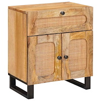 vidaXL Nattduksbord Naturfärg 50 x 33 x 60 cm Massivt mangoträ